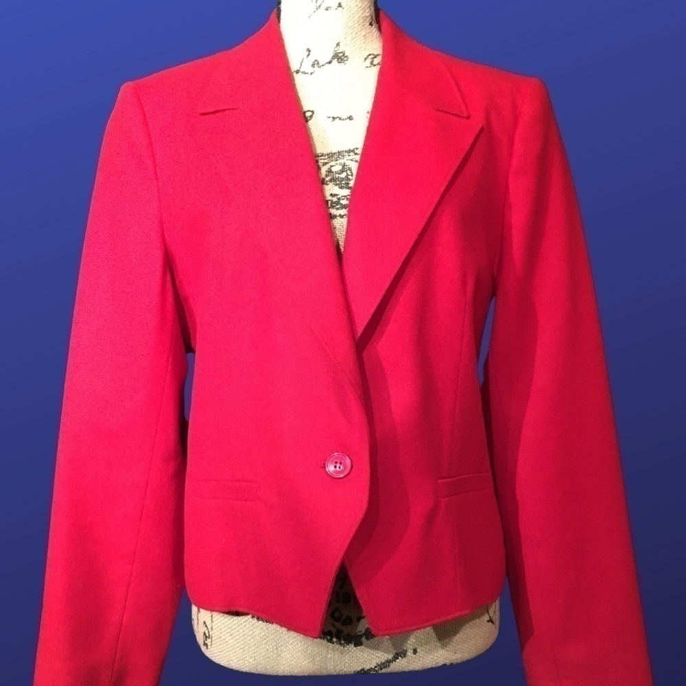 𝅺pendleton Cropped Blazer, CRIMSON RED, Pre-owned, GORGEOUS, Size 14